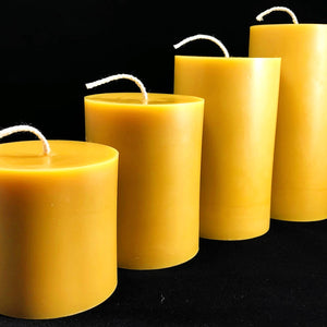 Mill Creek Apiary beeswax pillar candles are 100% pure