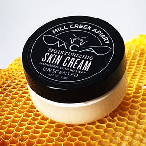 Mill Creek Apiary unscented moisturizing beeswax skin cream has no added fragrances