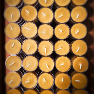 Beeswax tealight candles from Mill Creek Apiary