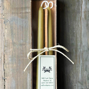 Bayberry taper candles 10" pair from Mill Creek Apiary