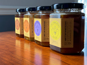 Infused honey selection from Mill Creek Apiary