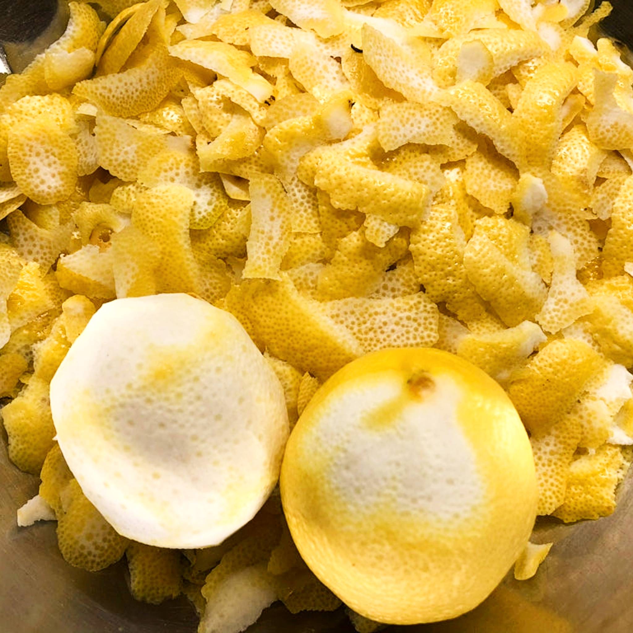 Lemons zested for lemon infused honey from Mill Creek Apiary